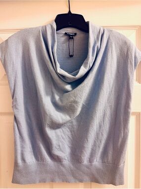 Express Women’s Light Blue/Lavender Cowl Neck Sweater Top